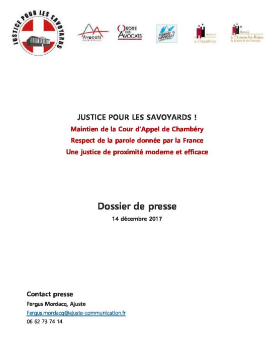 Presse et communication  Cour d'appel de Chambéry