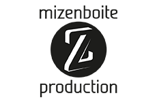 logo de l'entreprise de production Mizenboite version noir et blanc