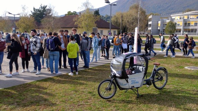 Chantier A43 -APRR à la rencontre des cyclistes de Savoie Technolac